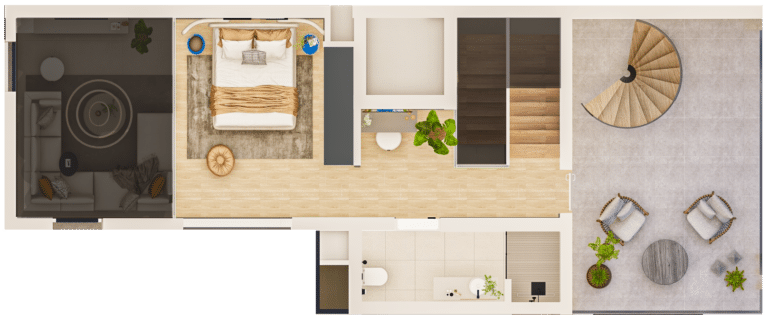 Second Floor - Loft 3+1 Front Plan Mezanine